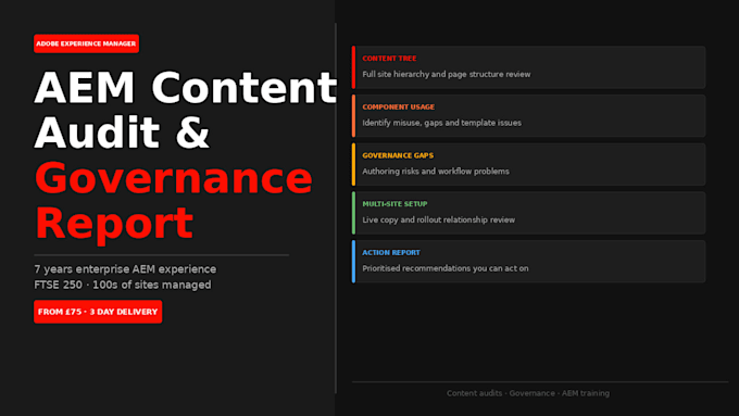 audit your aem content structure and deliver a governance report
