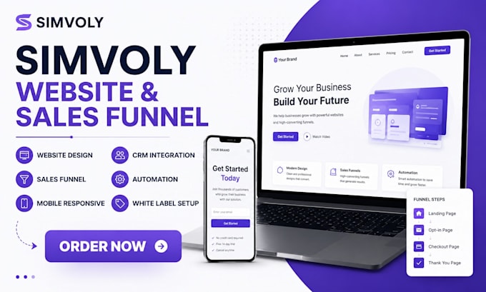 build a professional simvoly website and sales funnel