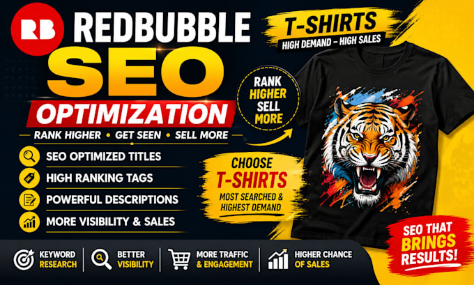 write redbubble SEO optimized titles tags and descriptions