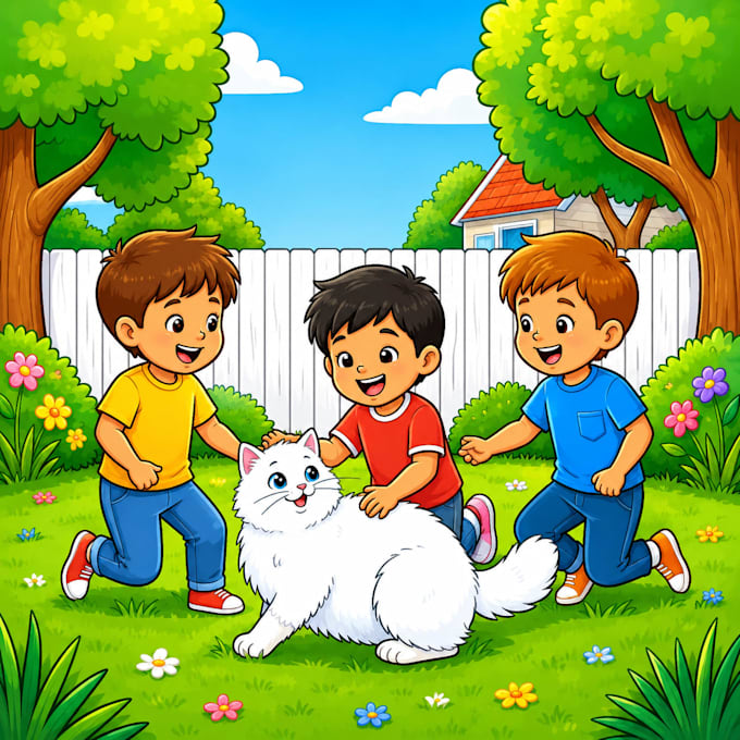 kids coloring pages for KDP with custom characters
