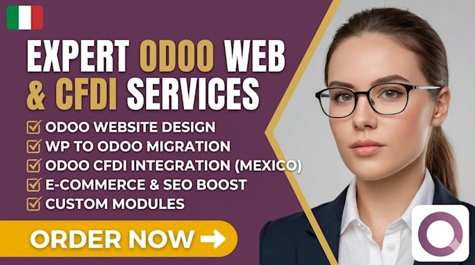 build odoo website design migrate wordpress odoo cfdi integration seo developer