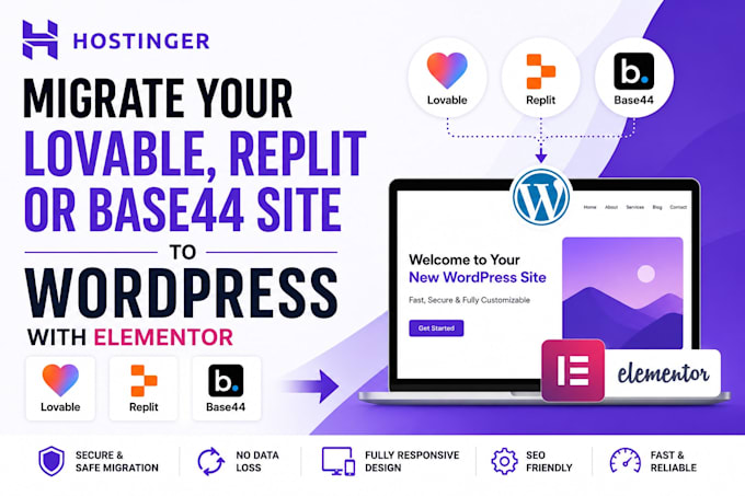 migrate lovable, replit bolt convert rebuild website to wordpress with elementor