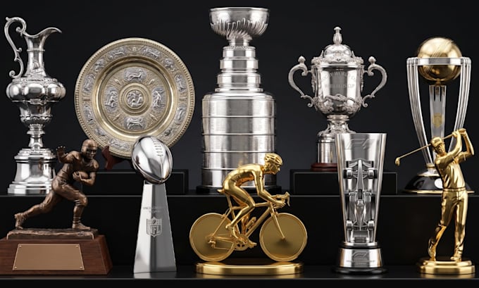 convert 2d to 3d trophy model badges awards medal for rendering and 3d printing