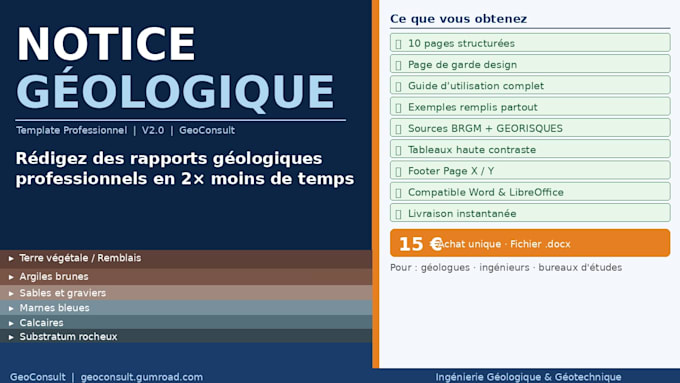 write a professional geological report or notice