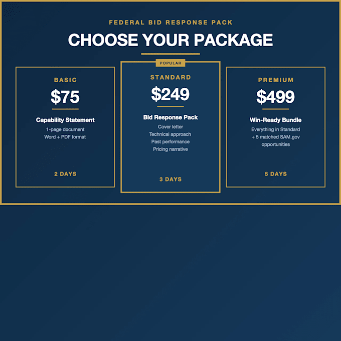 draft your federal proposal tailored to the contract with capability statement