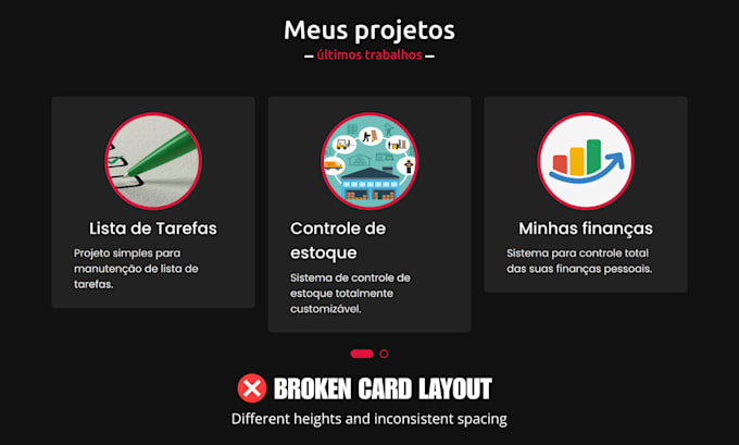 fix HTML CSS styling and layout issues