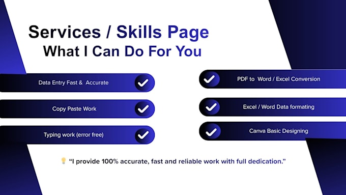 professional support for data entry, excel and typing work
