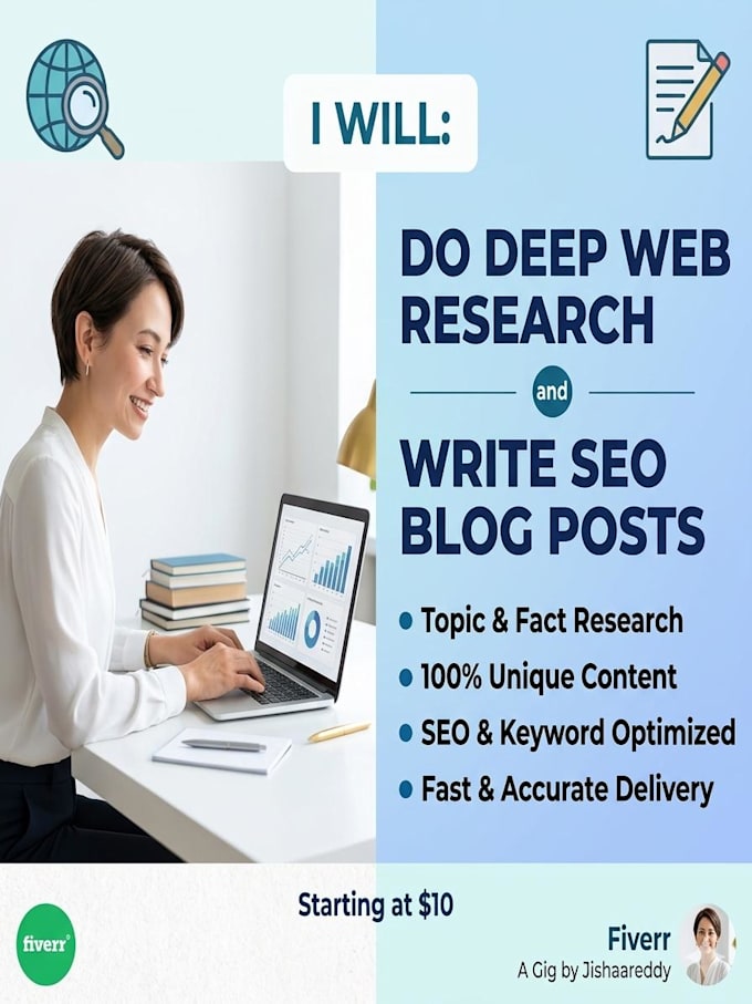 do deep web research and write SEO optimized blog posts