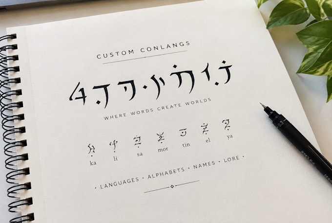 create a fantasy language, conlang, alphabet and naming system for you