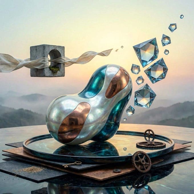 create paint unique digital art abstract, surrealism