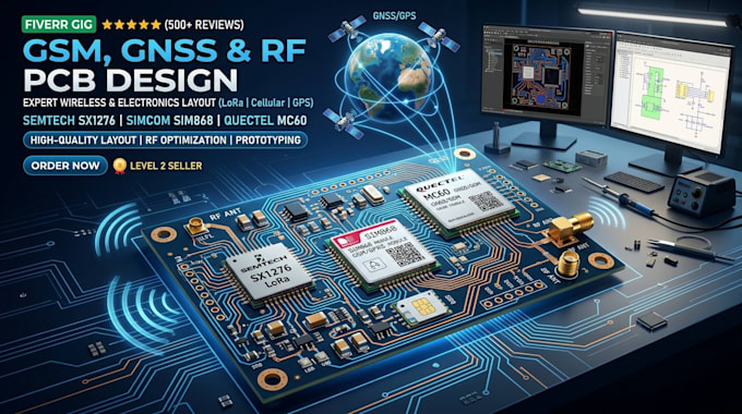 design GSM, gnss rf pcb using sx1276, sim986, mc60 etc