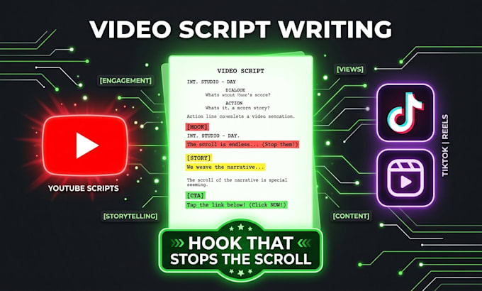 write video scripts for youtube tiktok and ads