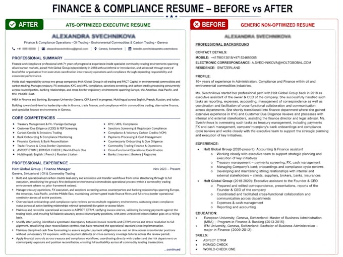 write ats friendly resume and CV rewrite
