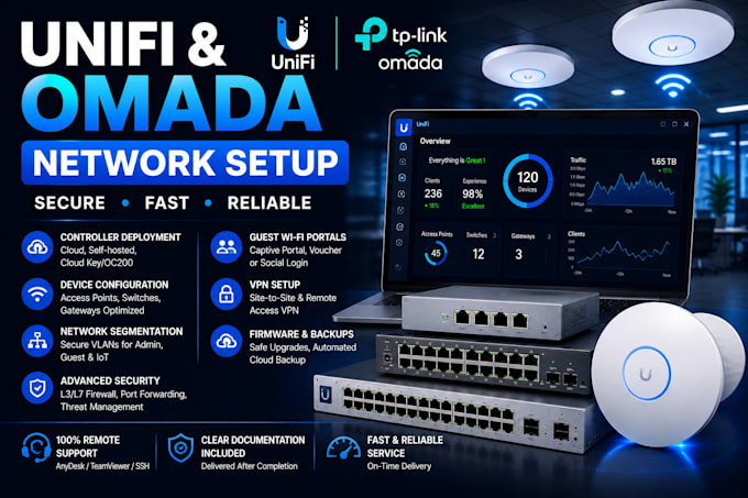 setup and configure your unifi or omada wifi network