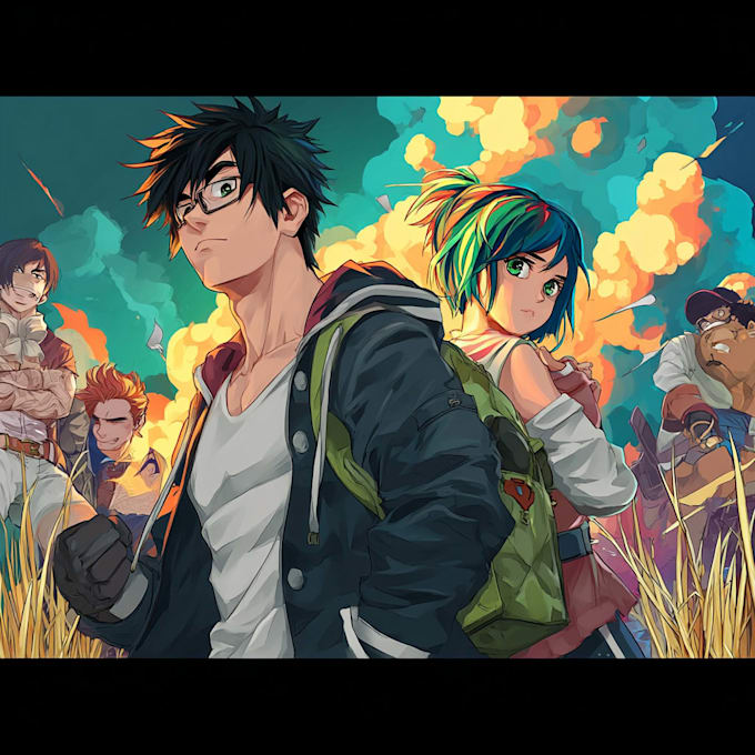 create anime action scene with cinematic effects