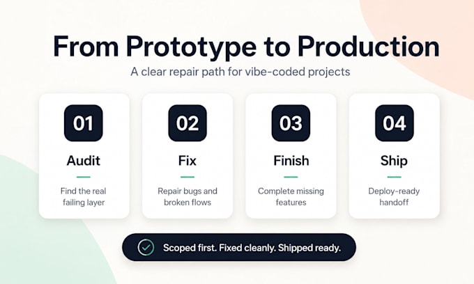fix bugs and finish your vibe coded web app
