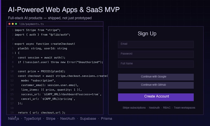 aipowered web app saas mvp internal tool