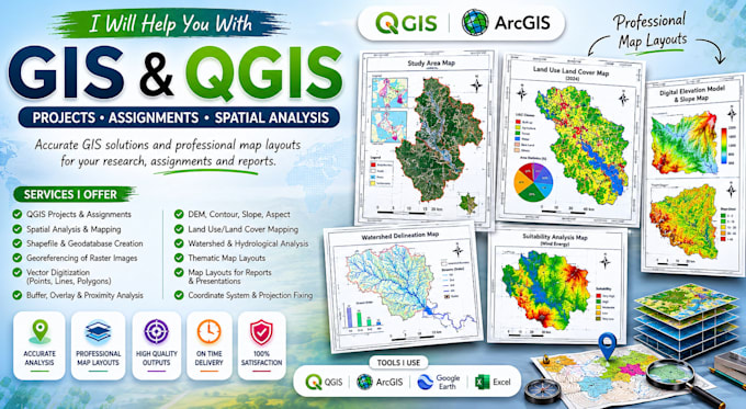 help you complete gis and qgis university projects