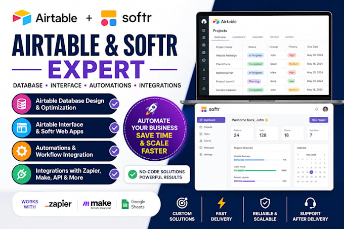 airtable airtable database, automation airtable softr client portal
