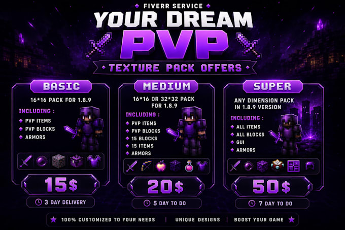 make a minecraft pvp pack