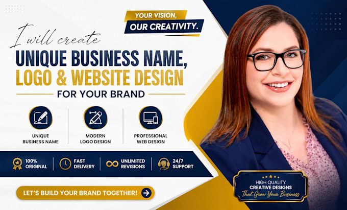 create unique business name, logo and web design for your brand