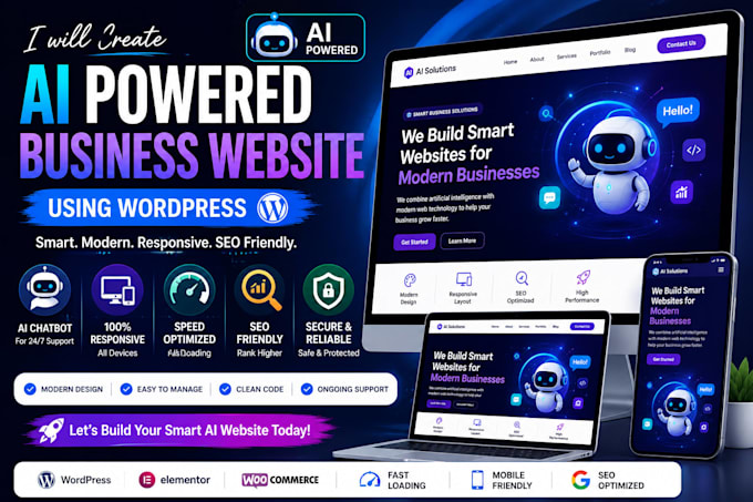 create an ai powered business website using wordpress