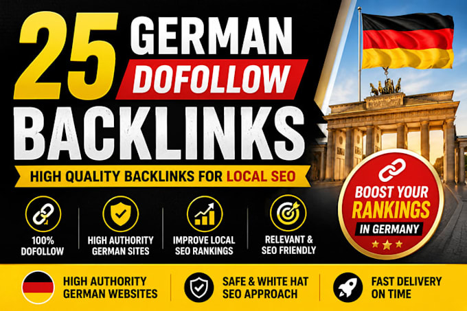 build 25 high quality german dofollow backlinks for local seo