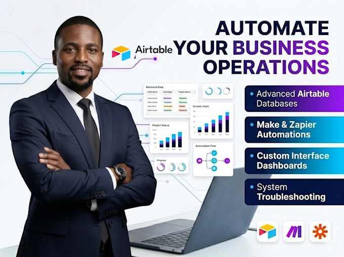 design airtable database advanced make zapier automation and interface dashboard