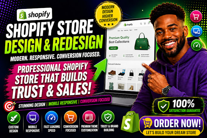 design shopify conversion focused redesign for ecommerce store