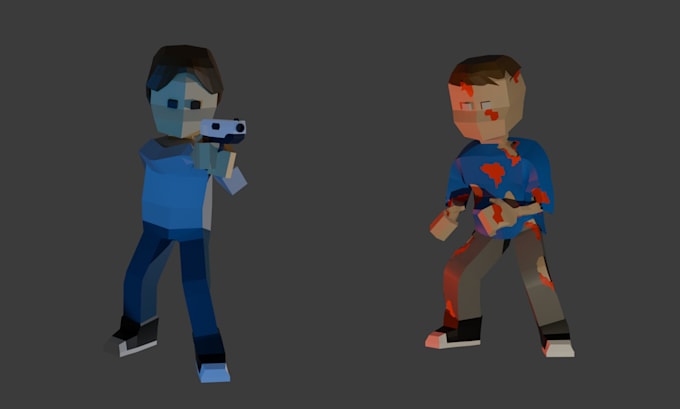 create custom low poly 3d models, characters, and environments