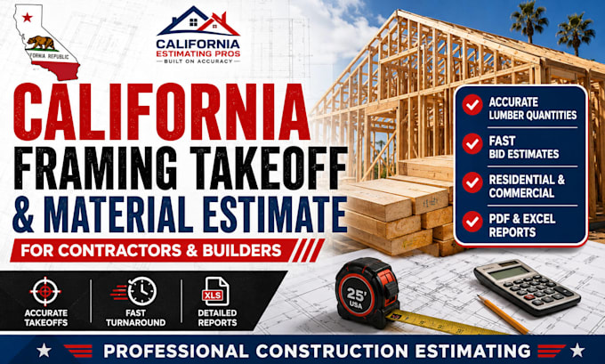 create california framing takeoff and material estimate