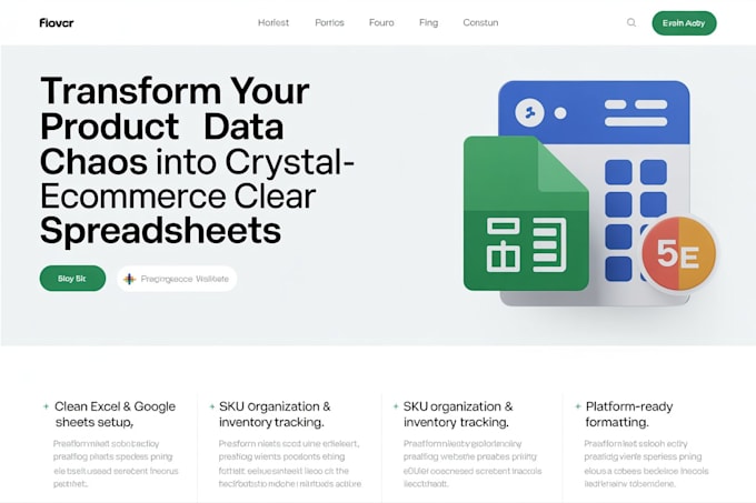 create seo content plan and ecommerce product spreadsheet in excel