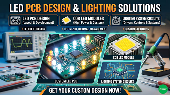 develop led pcb design, cob led module and lighting system circuits