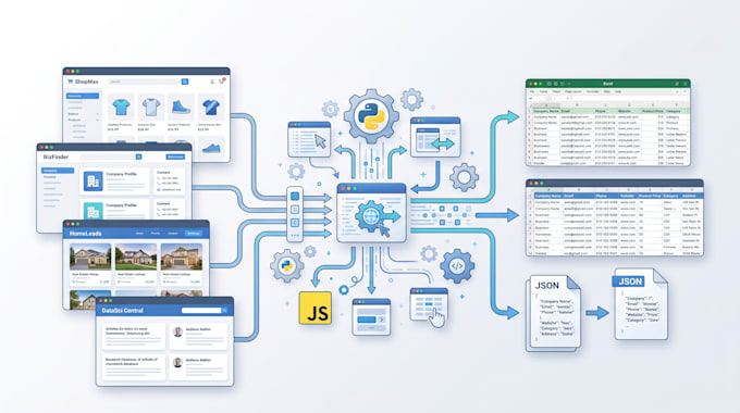 scrape any website into clean excel, CSV, or json with python