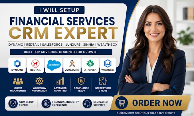 setup financial services CRM dynamo redtail salesforce junxure zinnia wealthbox