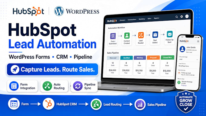 setup hubspot wordpress forms CRM lead routing automation