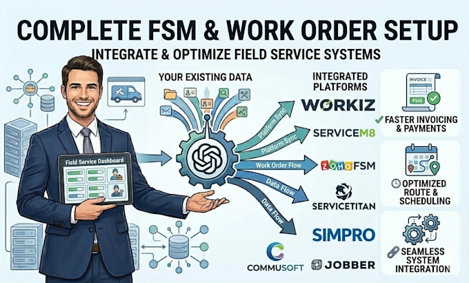 setup workiz servicem8 zoho fsm servicetitan workforce simpro commusoft jobber