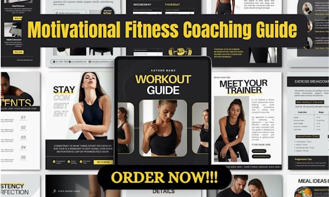 create motivational fitness coaching guide, nutritionist program PDF