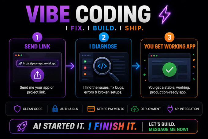 fix vibe coded white screen auth loop, lovable bolt, replit vibe code saas app