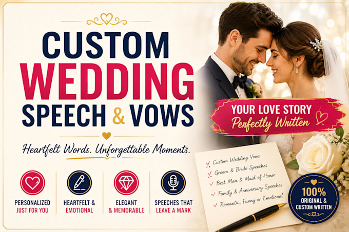 write custom wedding speeches and heartfelt wedding vows