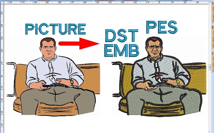 do embroidery digitizing in 1 hour, emb, pst, emb files