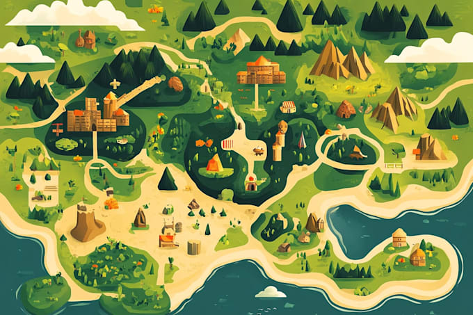 make unique hand drawn map vector illustration