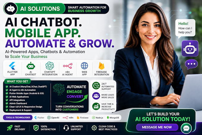do ai mobile app flutter app ai chatbot n8n ai agent ai web app