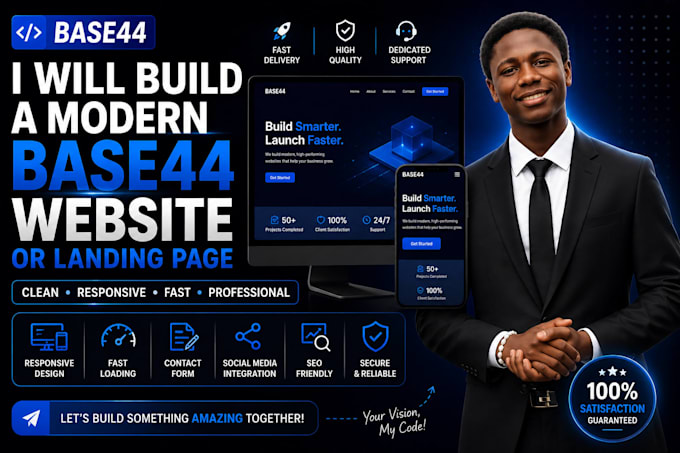 a modern base44 website or landing page