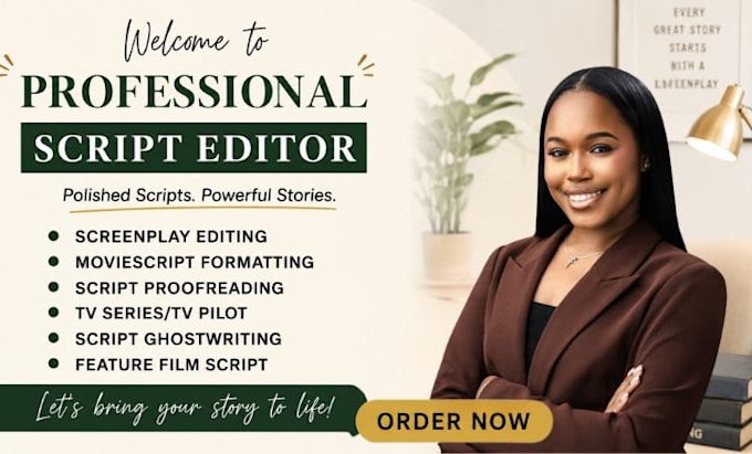 do expert proofreading, screenplay, script editing, script writing, film script