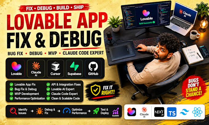 fix lovable app, lovable bug fix, lovable debug, lovable mvp, claude code expert