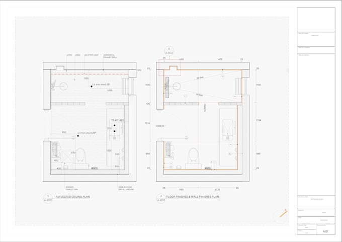 do bathroom renovation design and autocad drafting
