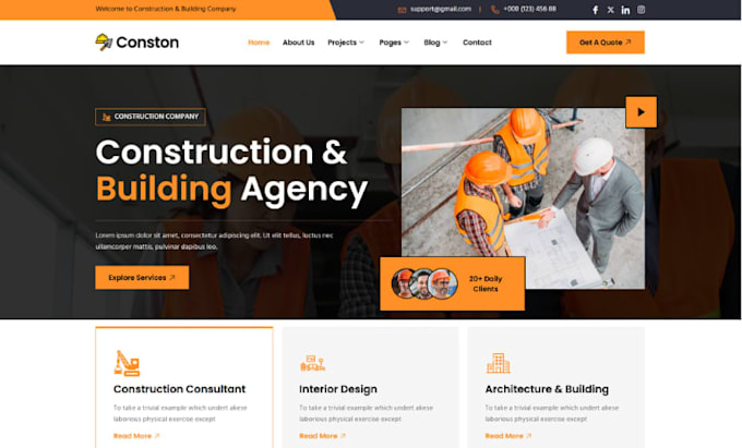 design roofing website and construction website