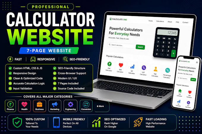 create calculator website templates