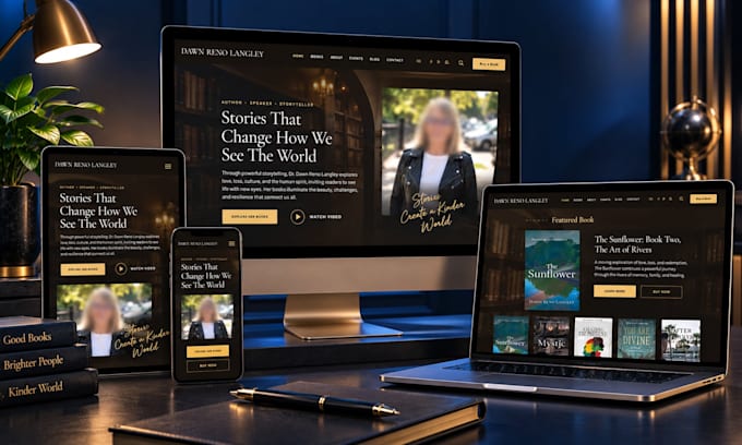 design a modern author website, book author website, ebook website